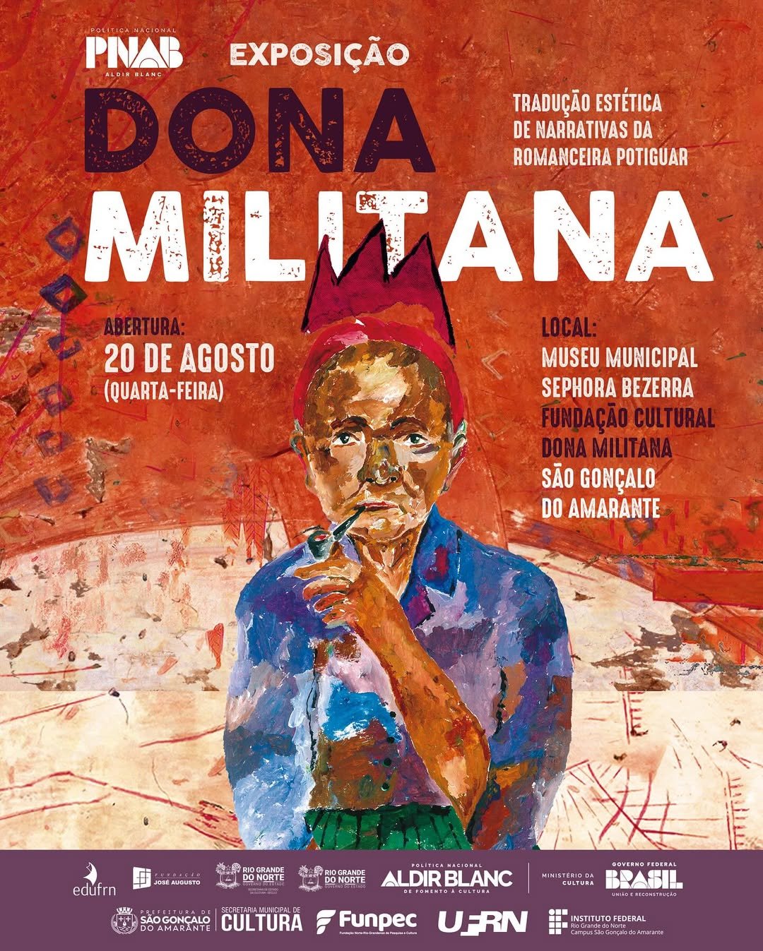 Leia mais sobre o artigo Exposição “Dona Militana: tradução estética de narrativas da romanceira potiguar” chega a São Gonçalo do Amarante